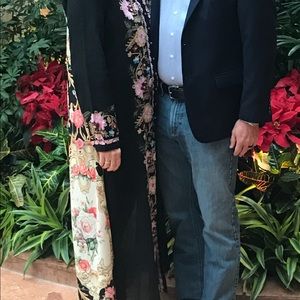 Long gauze embroidered duster